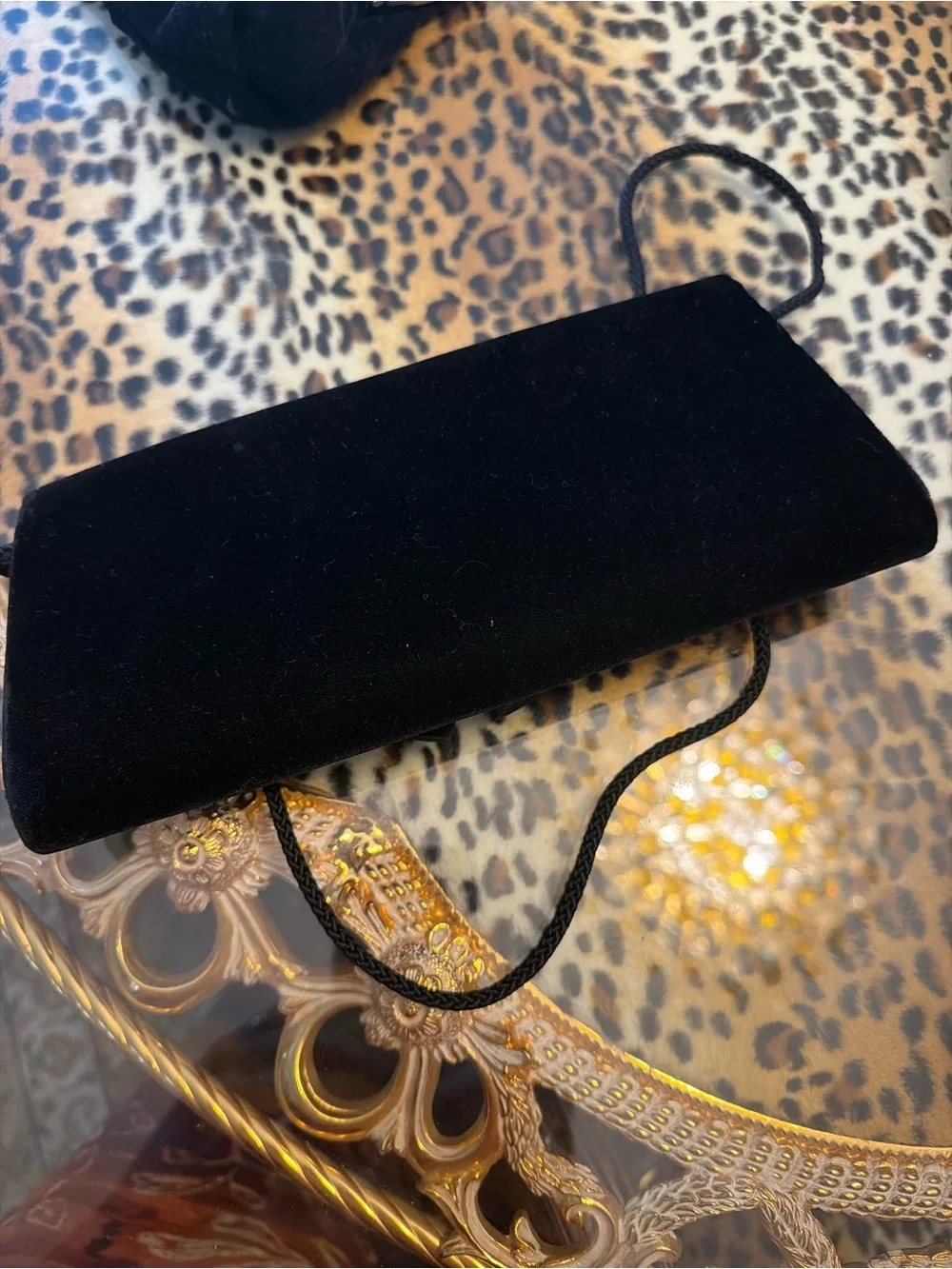 Vintage La Regale Black Velvet Evening Clutch with Oversized Bow
